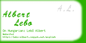 albert lebo business card
