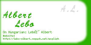 albert lebo business card
